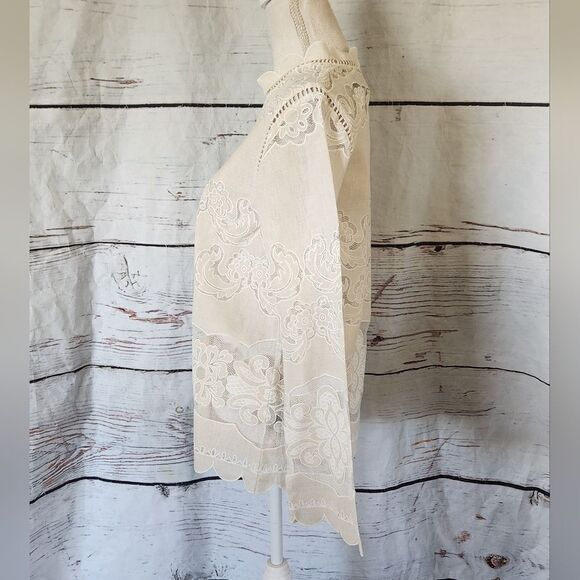 James Coviello Anthropologie Alice Lace Blouse Size 8 - Picture 5 of 9